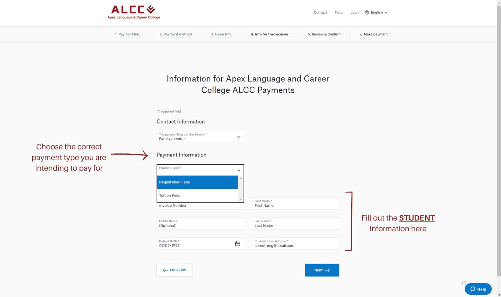 English Program Payment and Refund Policy